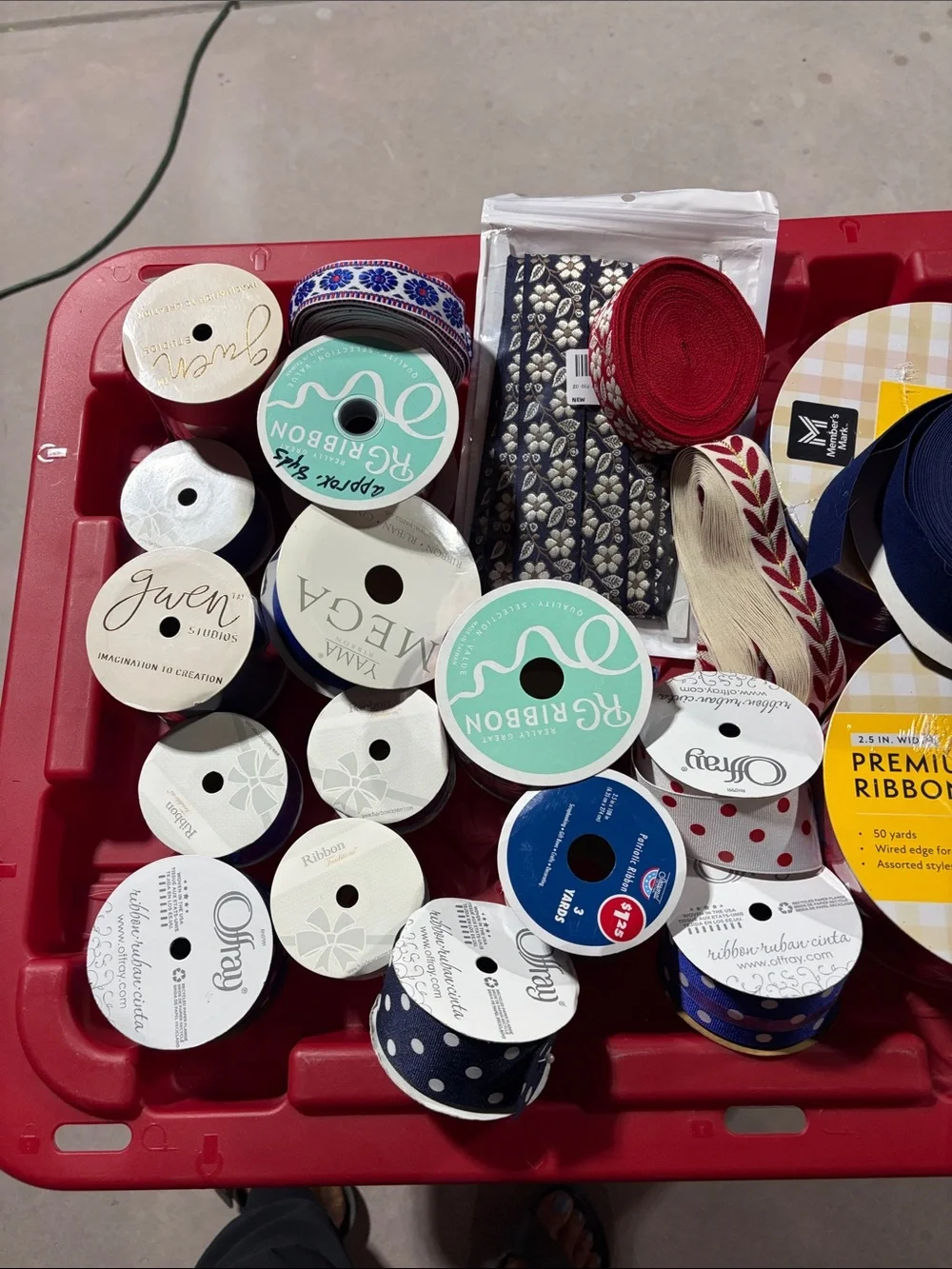 Red White and Blue Decorative Ribbon Bundle